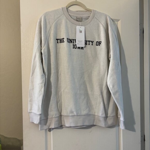 NWT Chicka-d Women's University of Iowa Standard Home Base Crew, White, Large - Picture 1 of 5